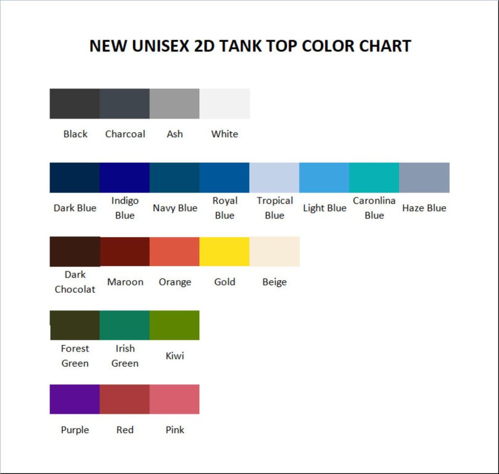 tank top color chart - Made In Abyss Store
